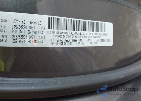 2018 Chrysler Pacifica Touring L из США, поврежденный, VIN 2C4RC1BG8JR193682